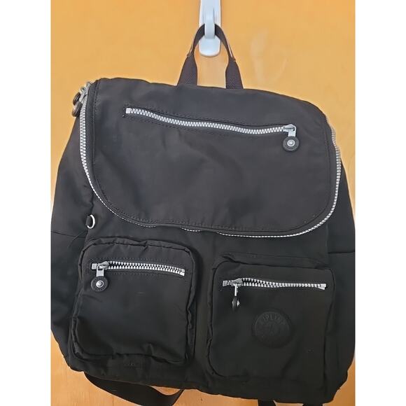 Kipling Large Backpack Purse Bookbag Black Color 12x12x5 - Picture 1 of 8